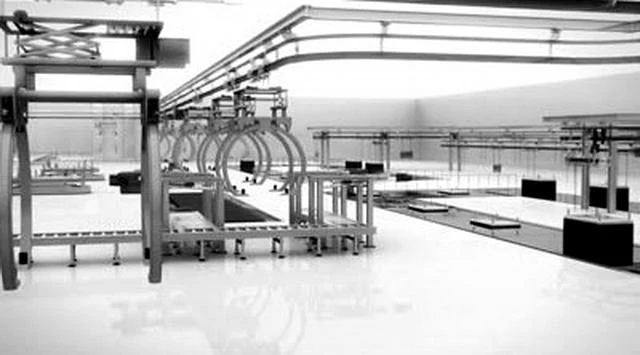 Historische Visualisierung einer industriellen Anlage